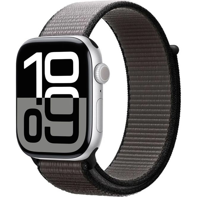 Nylon Armband für Apple Watch 49/46/45/44 mm, Crong Nylon, Schwarz-Grau