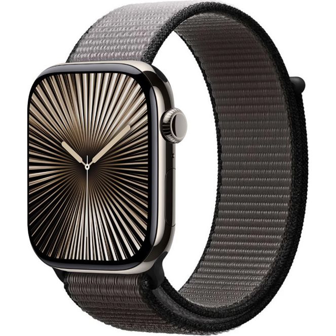 Nylon Armband für Apple Watch 49/46/45/44 mm, Crong Nylon, Schwarz-Grau