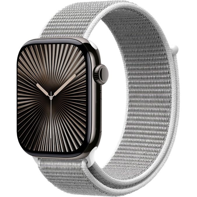 Nylon Armband für Apple Watch 49/46/45/44 mm, Crong Nylon, Weiß-Grau