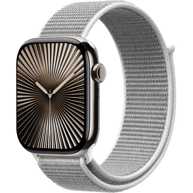Nylon Armband für Apple Watch 49/46/45/44 mm, Crong Nylon, Weiß-Grau