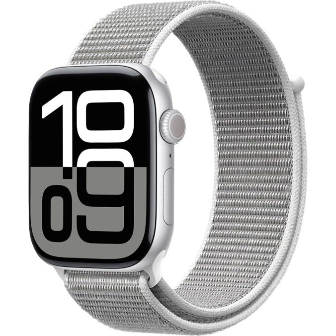 Nylon Armband für Apple Watch 49/46/45/44 mm, Crong Nylon, Weiß-Grau