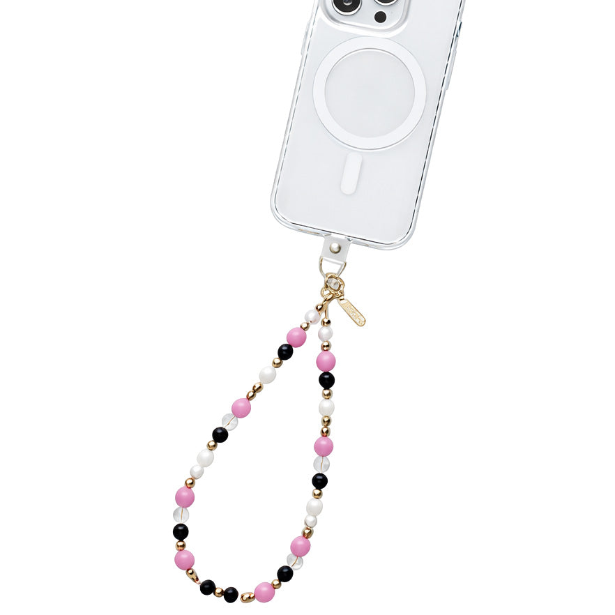 Universal-Handyband für das Handgelenk, Crong Phone Charm, Gold mit farbig Korallen