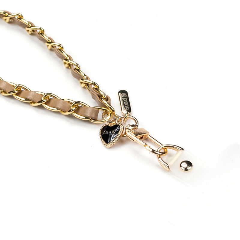 Universal-Handyband für das Handgelenk, Crong Phone Charm, Goldbeige