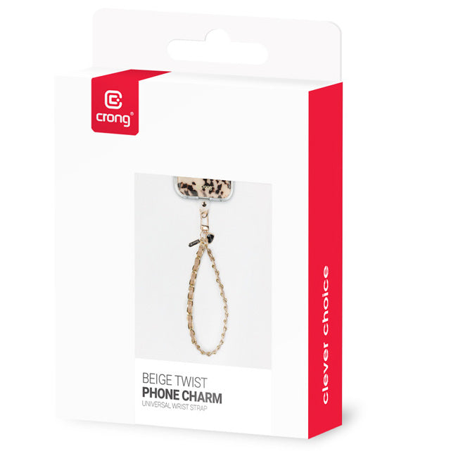 Universal-Handyband für das Handgelenk, Crong Phone Charm, Goldbeige