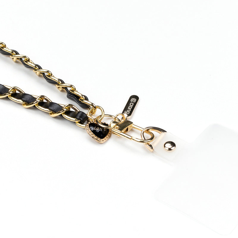 Universal-Handyband für das Handgelenk, Crong Phone Charm, Goldfarbene schwarze Kette