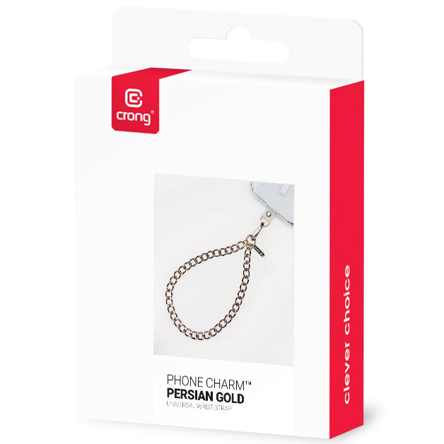 Universal-Handyband für das Handgelenk, Kette, Crong Phone Charm, Gold