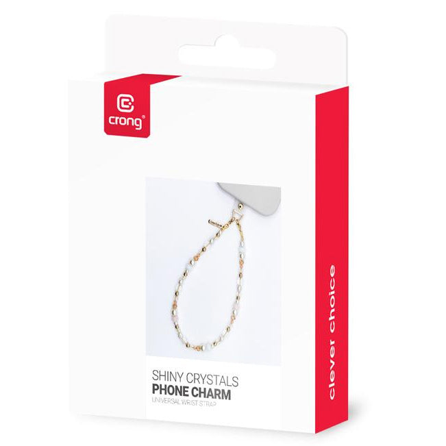 Universal-Handyband für das Handgelenk, Crong Phone Charm, Gold mit transparenten Verzierungen