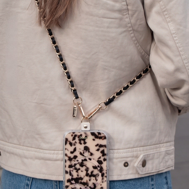 Universal-Handyband für die Schulter, Crong Phone Crossbody, schwarz-gold
