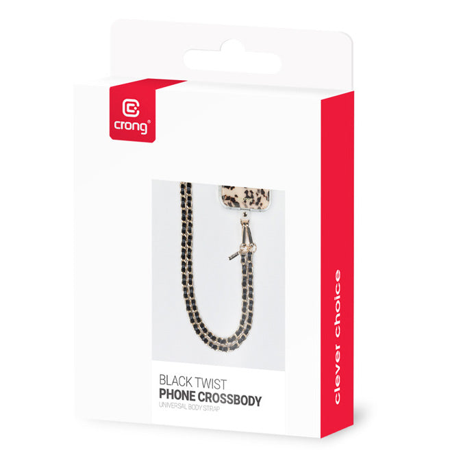 Universal-Handyband für die Schulter, Crong Phone Crossbody, schwarz-gold
