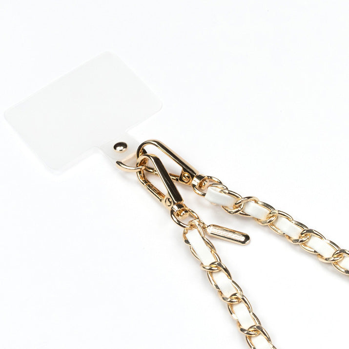 Universal-Handyband für die Schulter, Crong Phone Crossbody, weiß-gold