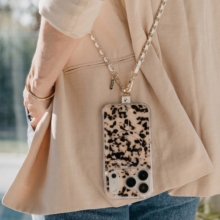 Universal-Handyband für die Schulter, Crong Phone Crossbody, weiß-gold