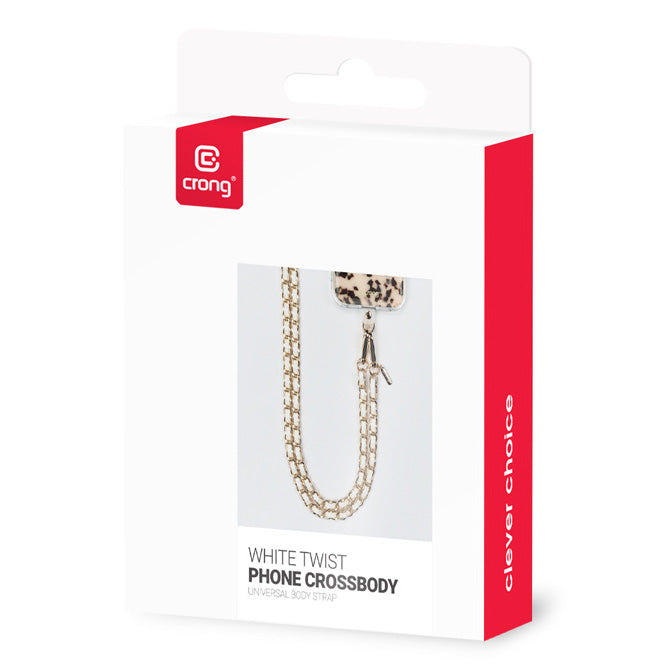 Universal-Handyband für die Schulter, Crong Phone Crossbody, weiß-gold