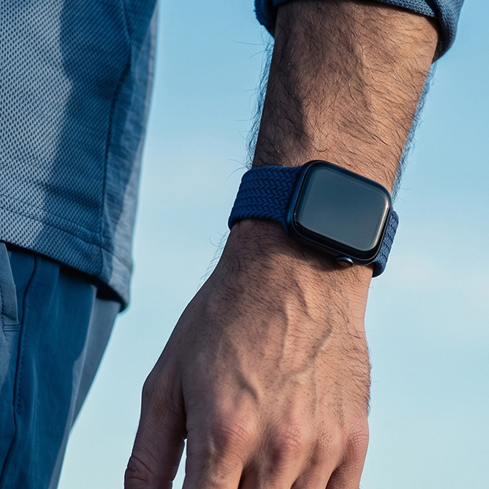 Armband für Apple Watch 42/41/40/38 mm, Crong Wave Band, Dunkelblau