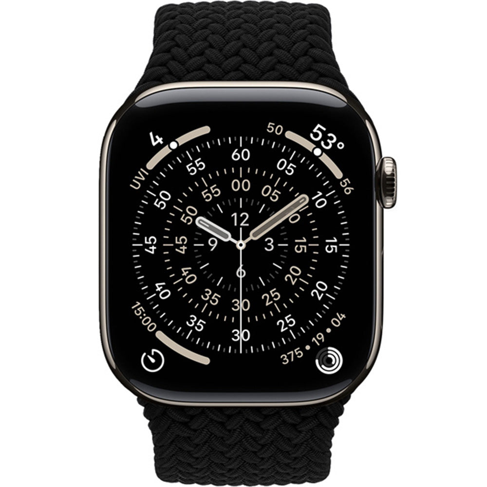 Armband für Apple Watch 49/46/45/44 mm, Crong Wave Band, Schwarz