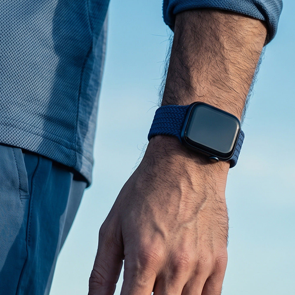 Armband für Apple Watch 49/46/45/44 mm, Crong Wave Band, Dunkelblau