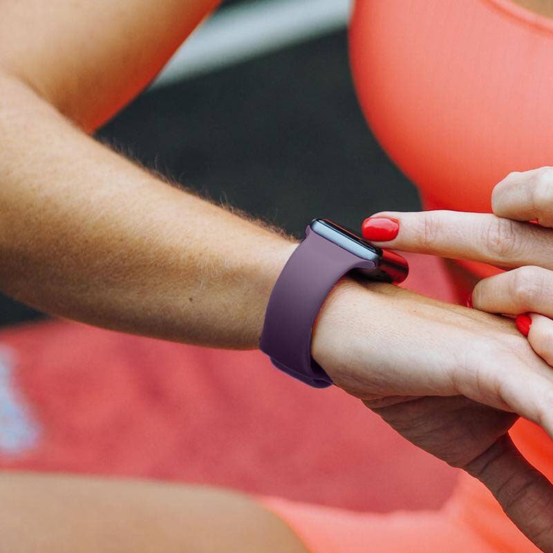 Armband für Apple Watch 44/45/46/49 mm, Crong Sport Liquid Band, Violett
