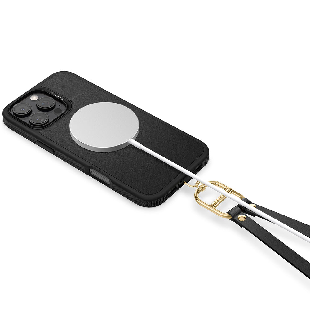 Handyhülle für iPhone 16 Pro, Spigen Cyrill Kajuk Classic Charm Mag mit MagSafe, Schwarz