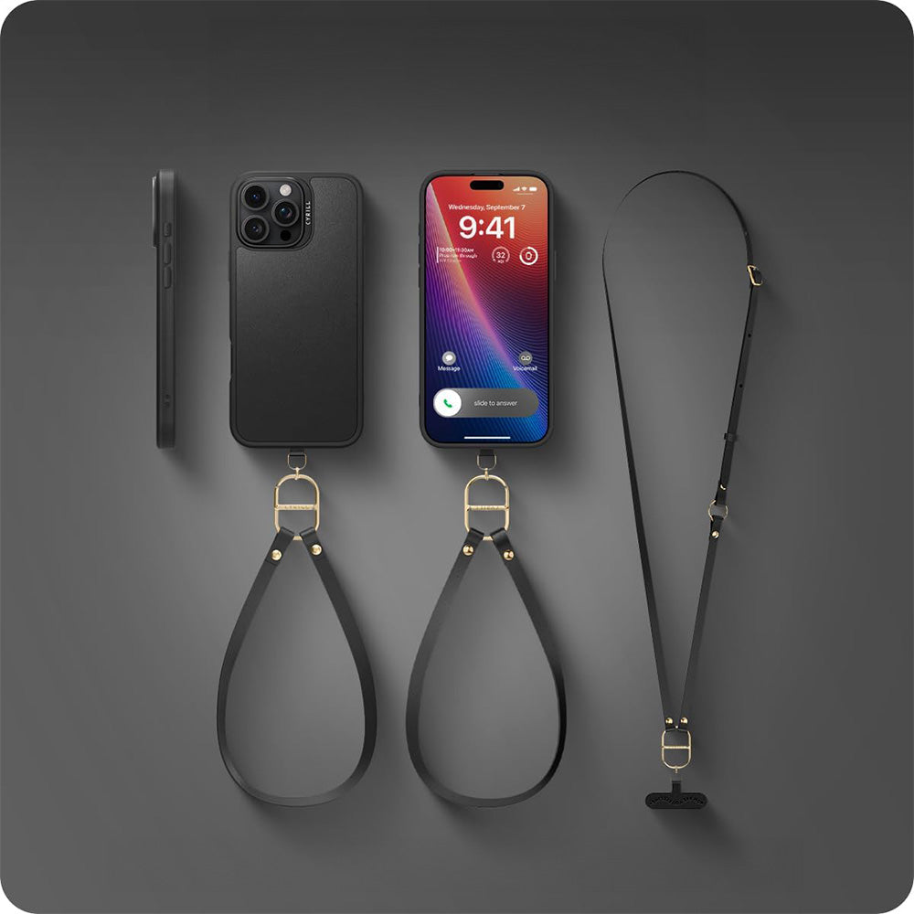 Handyhülle für iPhone 16 Pro, Spigen Cyrill Kajuk Classic Charm Mag mit MagSafe, Schwarz