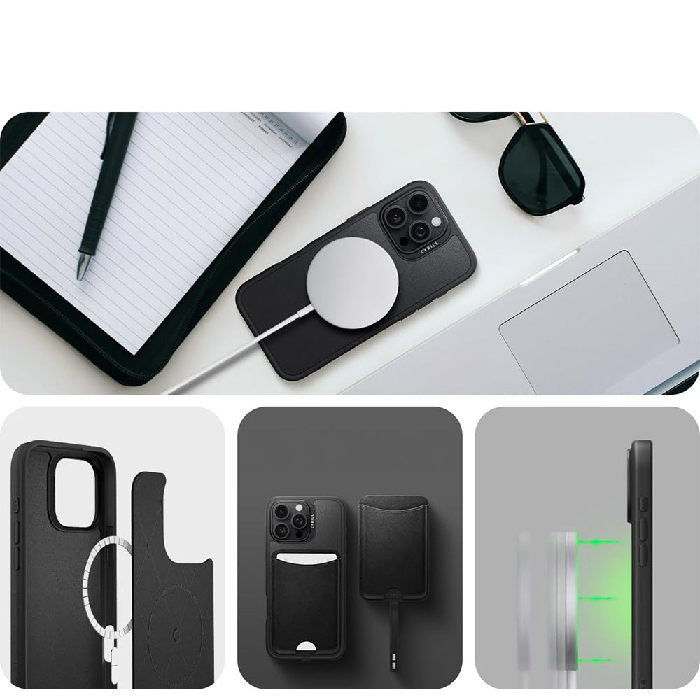 Handyhülle für iPhone 16 Pro, Spigen Cyrill Kajuk Classic Charm Mag mit MagSafe, Schwarz