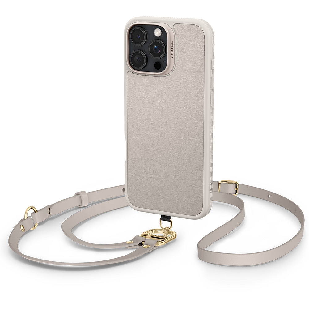 Handyhülle für iPhone 16 Pro, Spigen Cyrill Kajuk Classic Charm Mag mit MagSafe, Beige