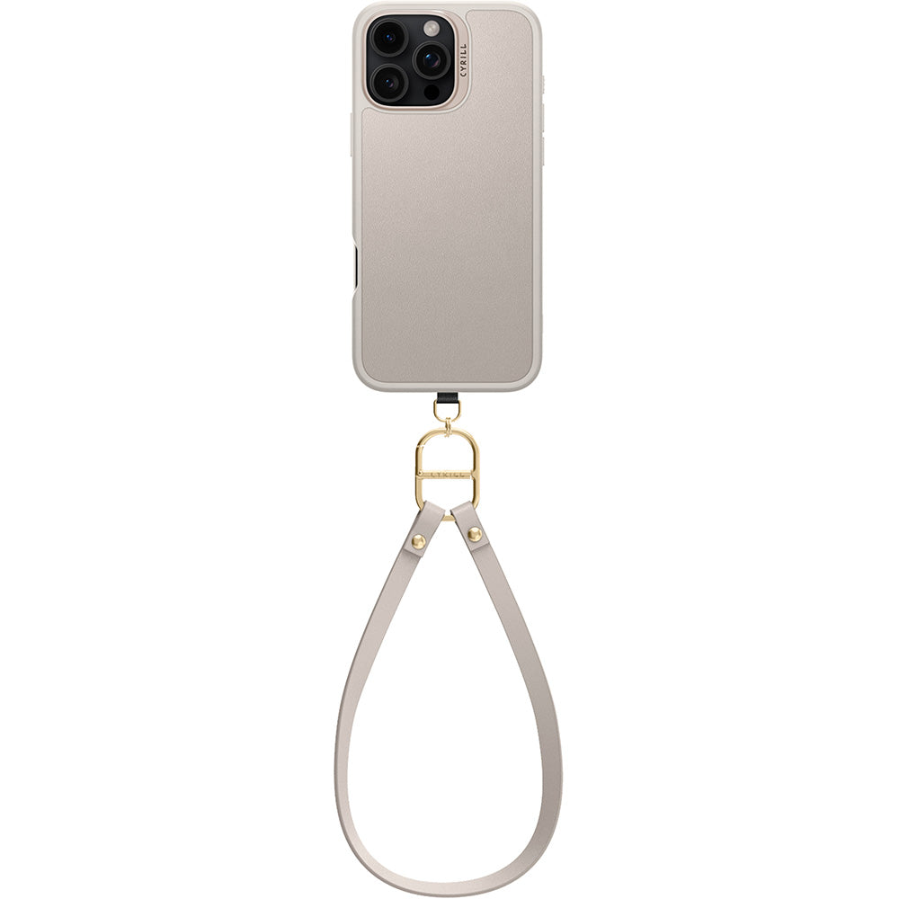 Handyhülle für iPhone 16 Pro, Spigen Cyrill Kajuk Classic Charm Mag mit MagSafe, Beige