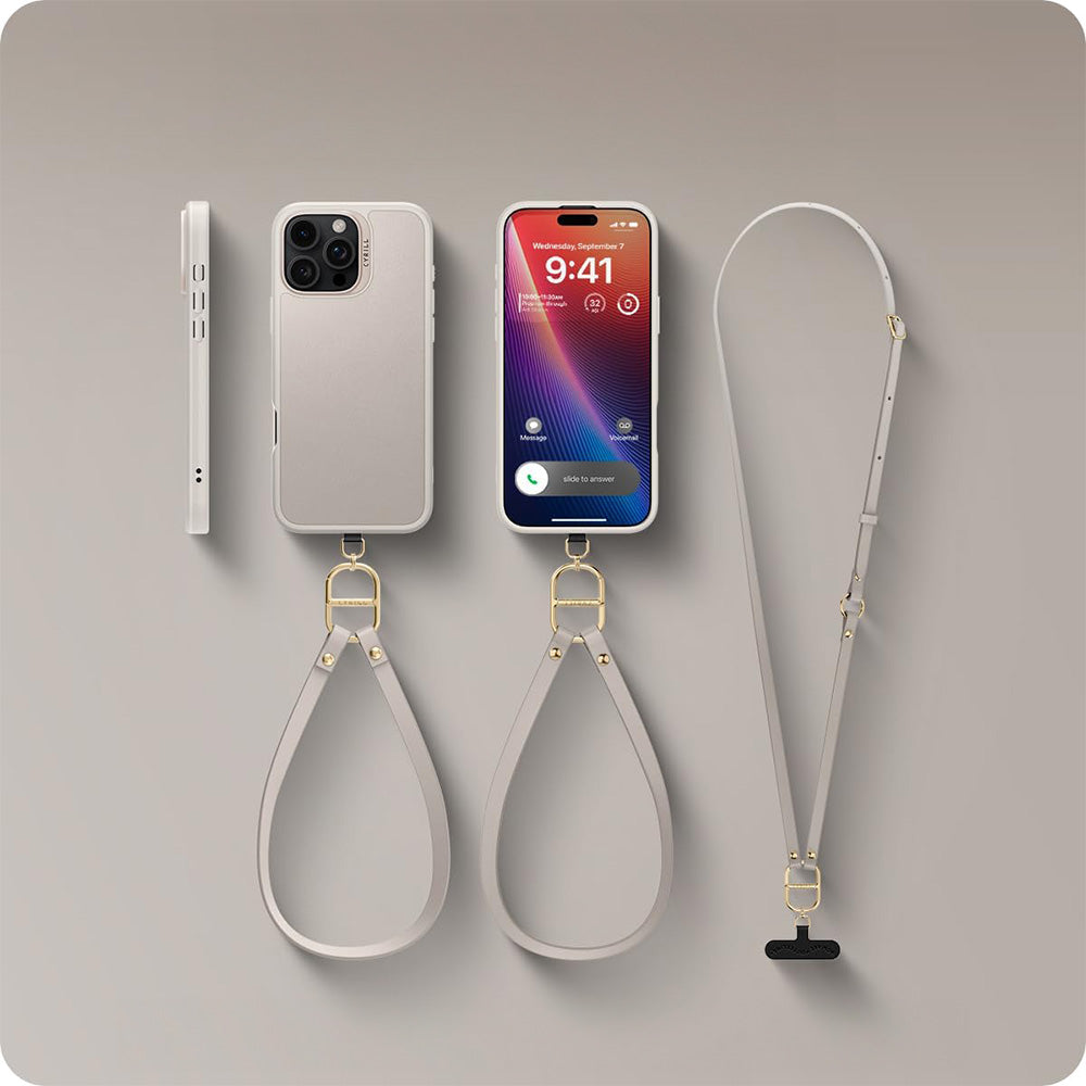 Handyhülle für iPhone 16 Pro, Spigen Cyrill Kajuk Classic Charm Mag mit MagSafe, Beige