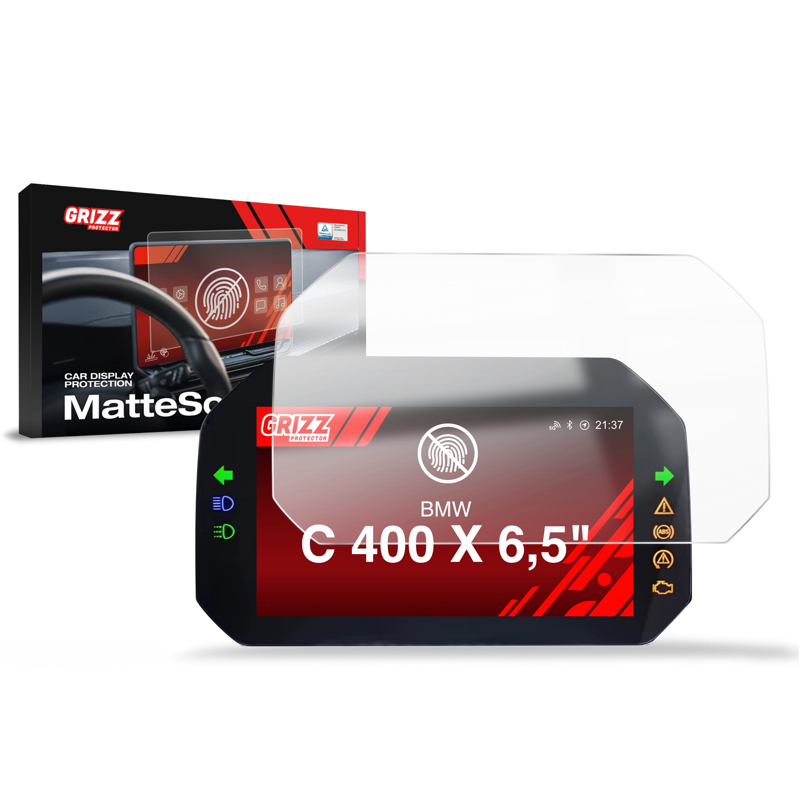 Matte Autodisplayfolie für BMW C 400 X 6,5" TFT (2018-2024), Grizz Protector