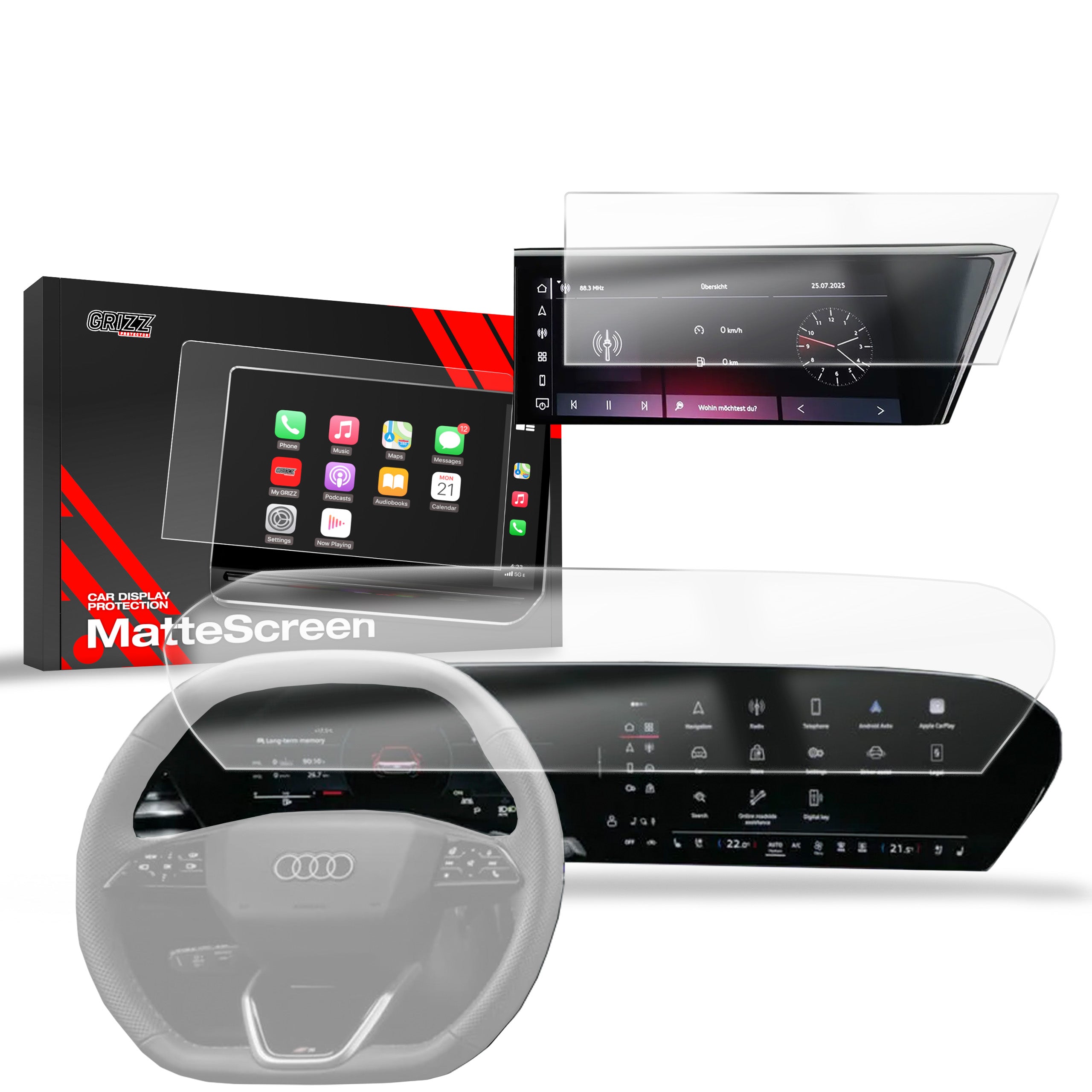 Matte Autodisplayfolie 2in1 für Audi Q5 14,5" (2025-2026), Grizz Protector