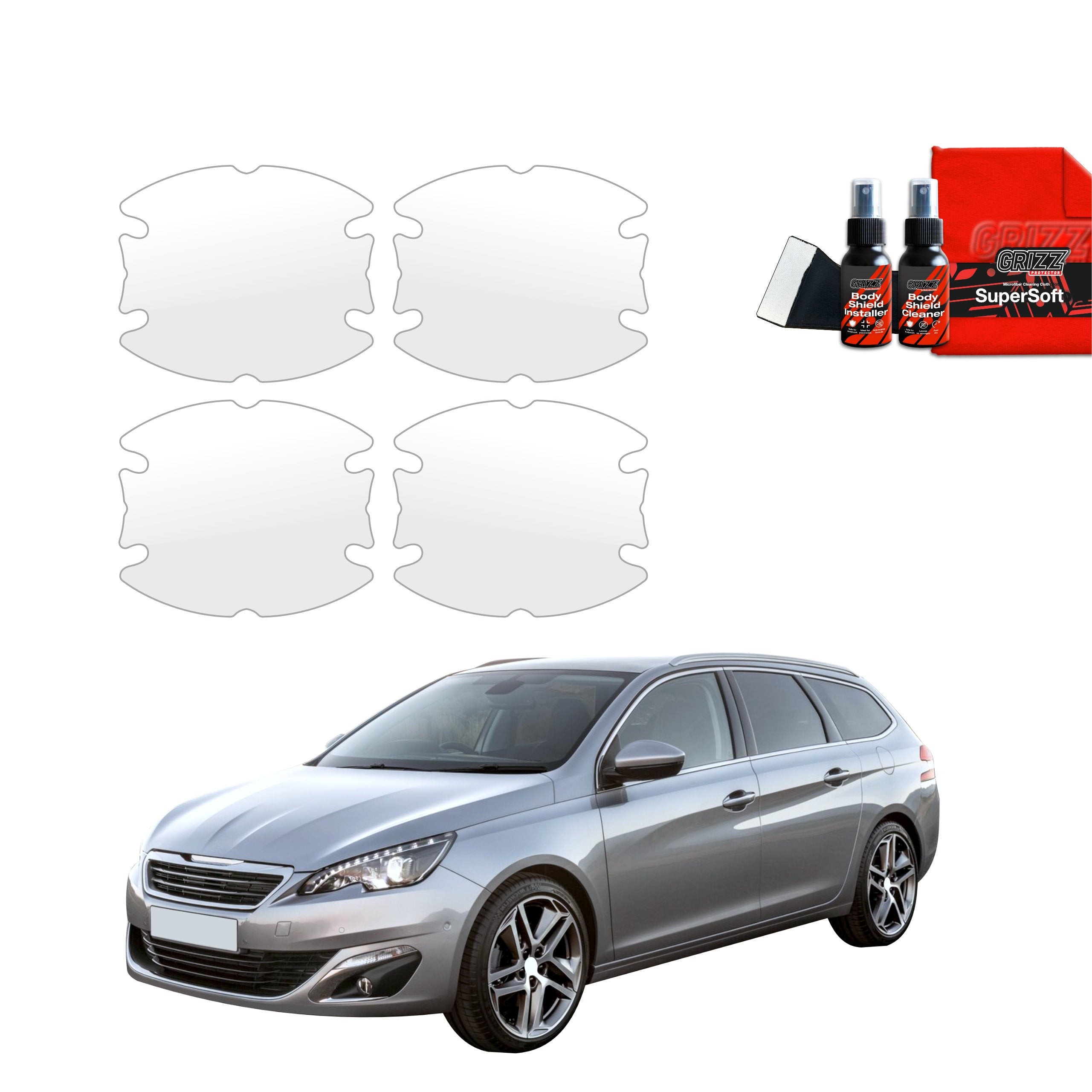 4in1 Schutzfolie Grizz Protector für Türgriffmulden - Peugeot 308 Kombi (2013-2021)