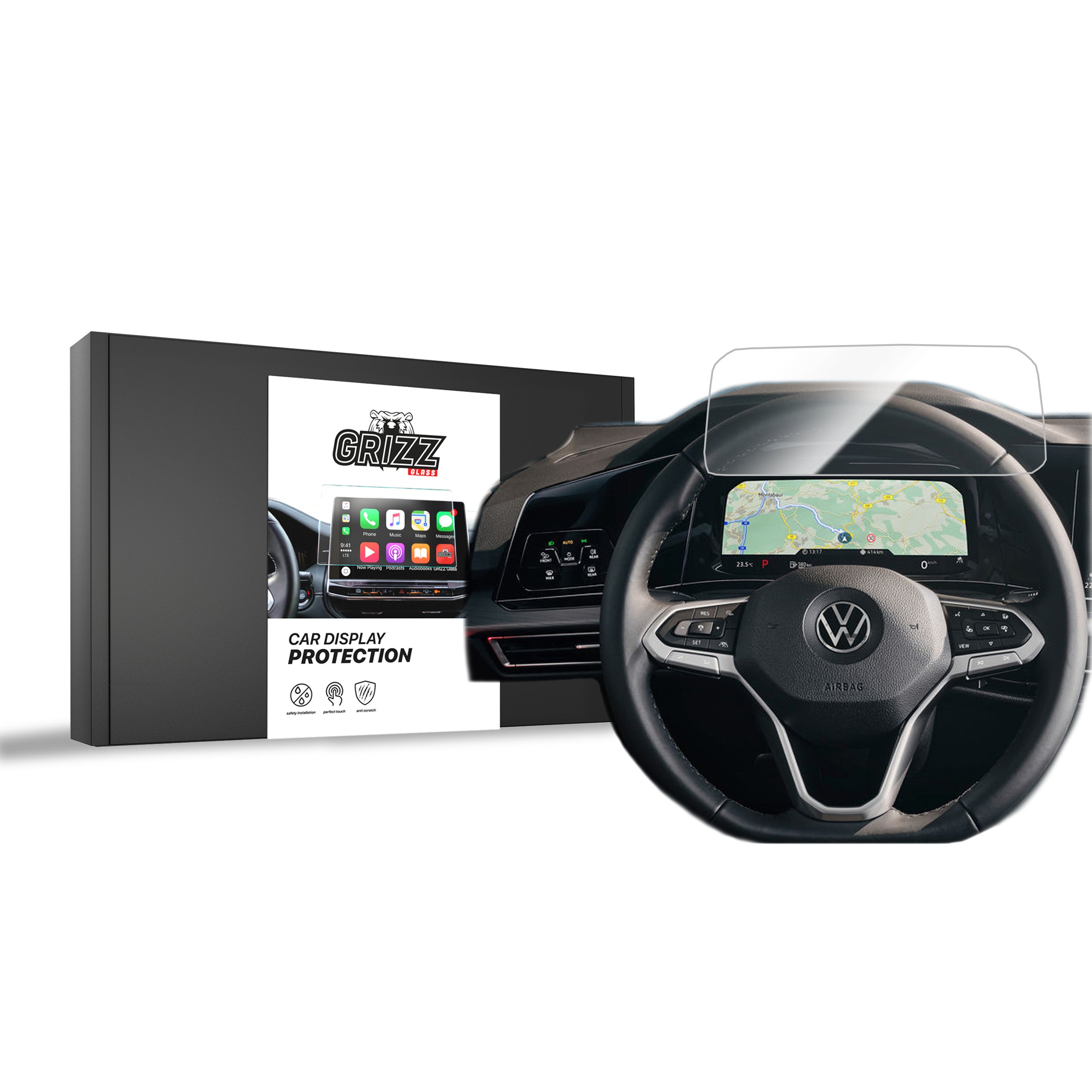 Keramische Autodisplayfolie für Volkswagen Golf 8 Digital Cockpit 10,25" (2020-2026), Grizz Protector