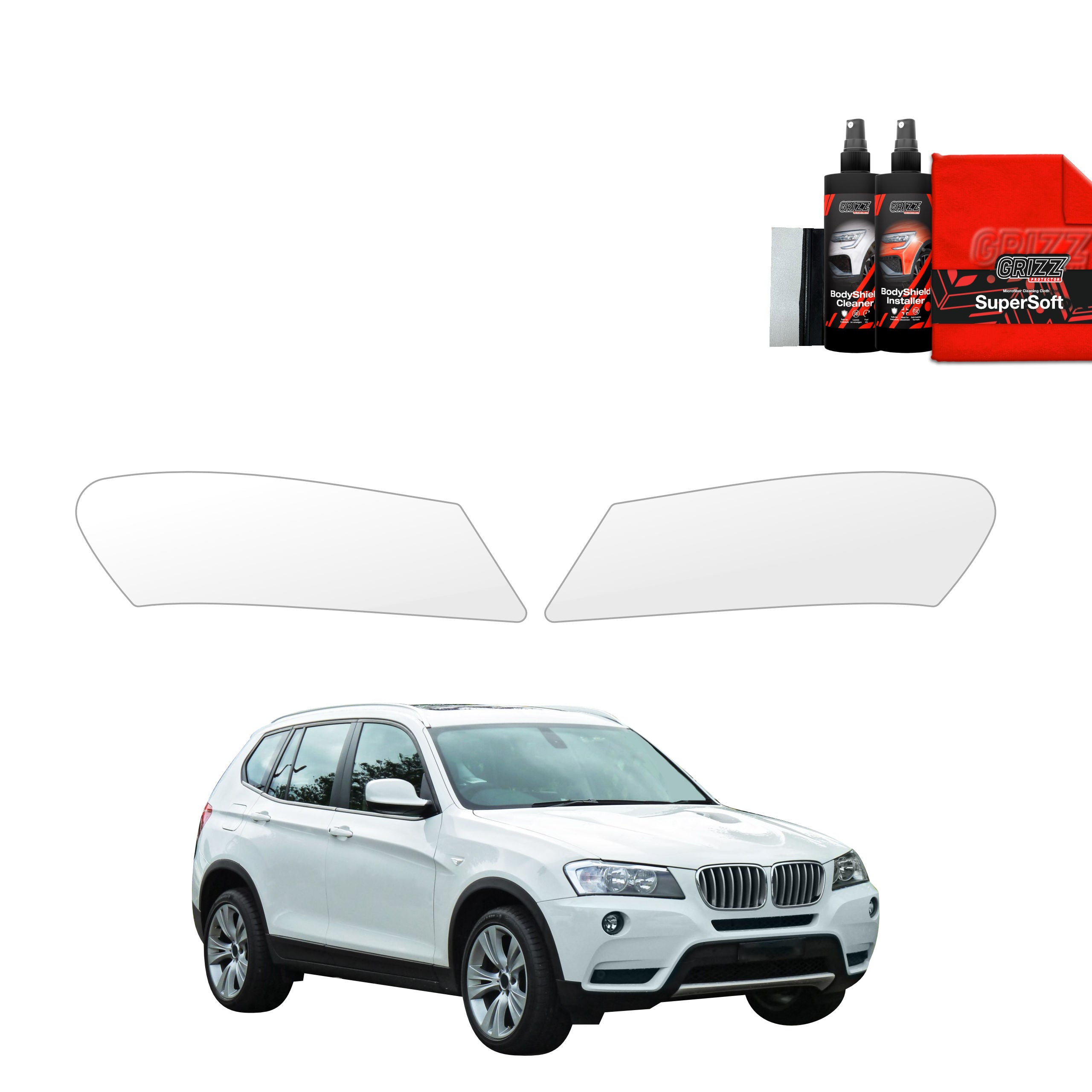 2in1 Schutzfolie Grizz Protector für Scheinwerfer - BMW X3 F25 (2010-2014)