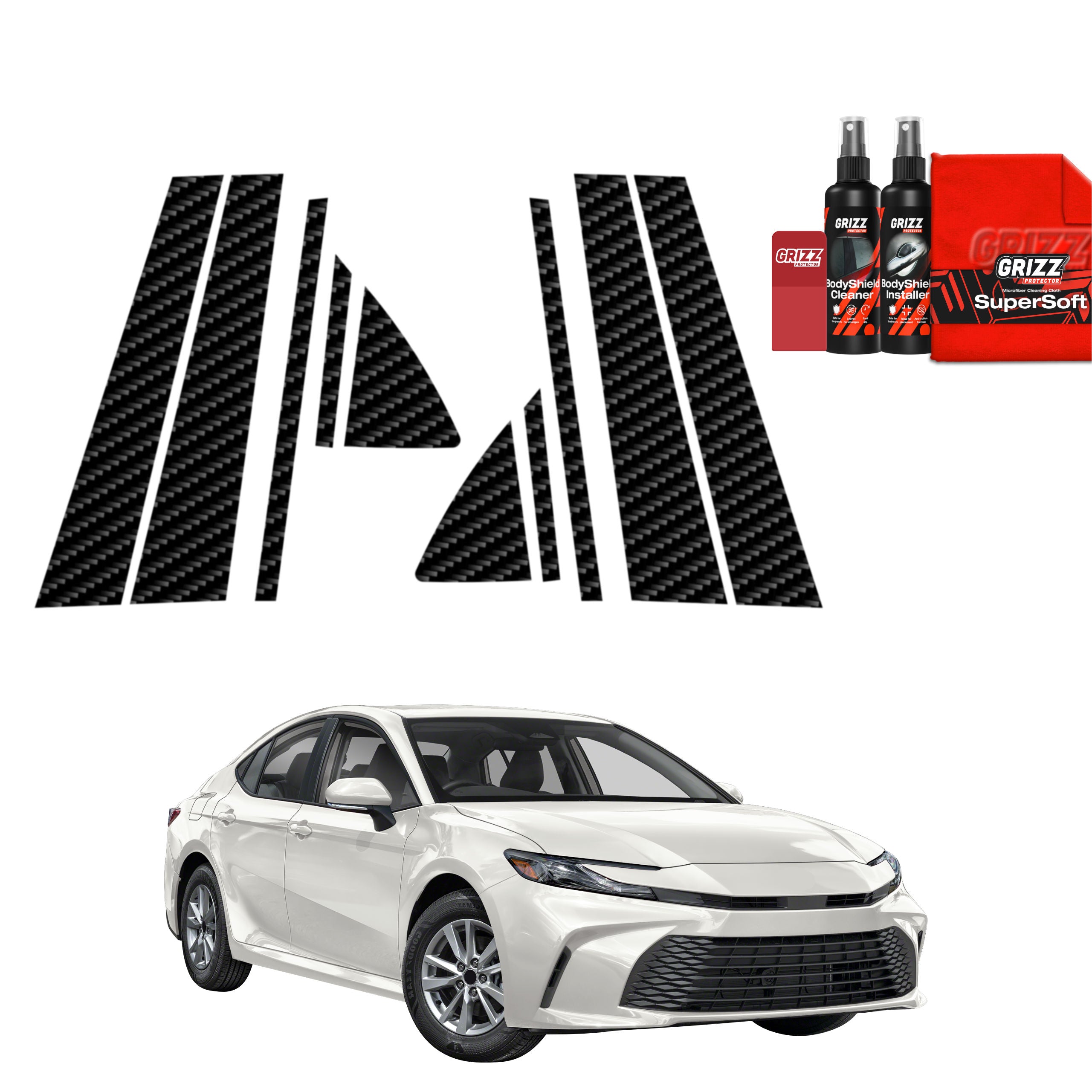 10in1 Kohlenstoff Schutzfolie Grizz Protector für B-C-Säule - Toyota Camry (2025-2026)