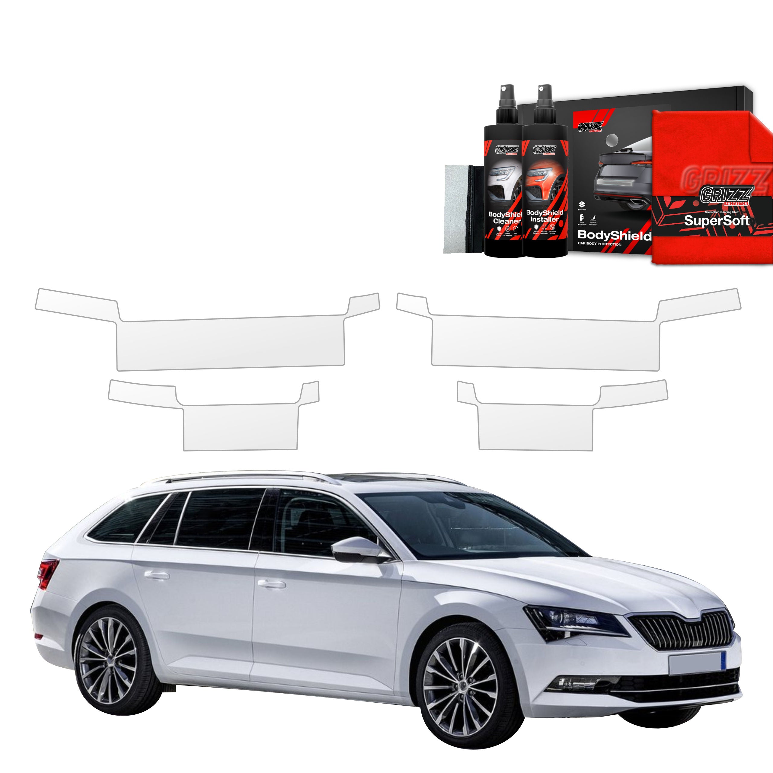 4in1 Schutzfolie Grizz Protector für Schweller - Skoda Superb 3 Combi (2016-2019)