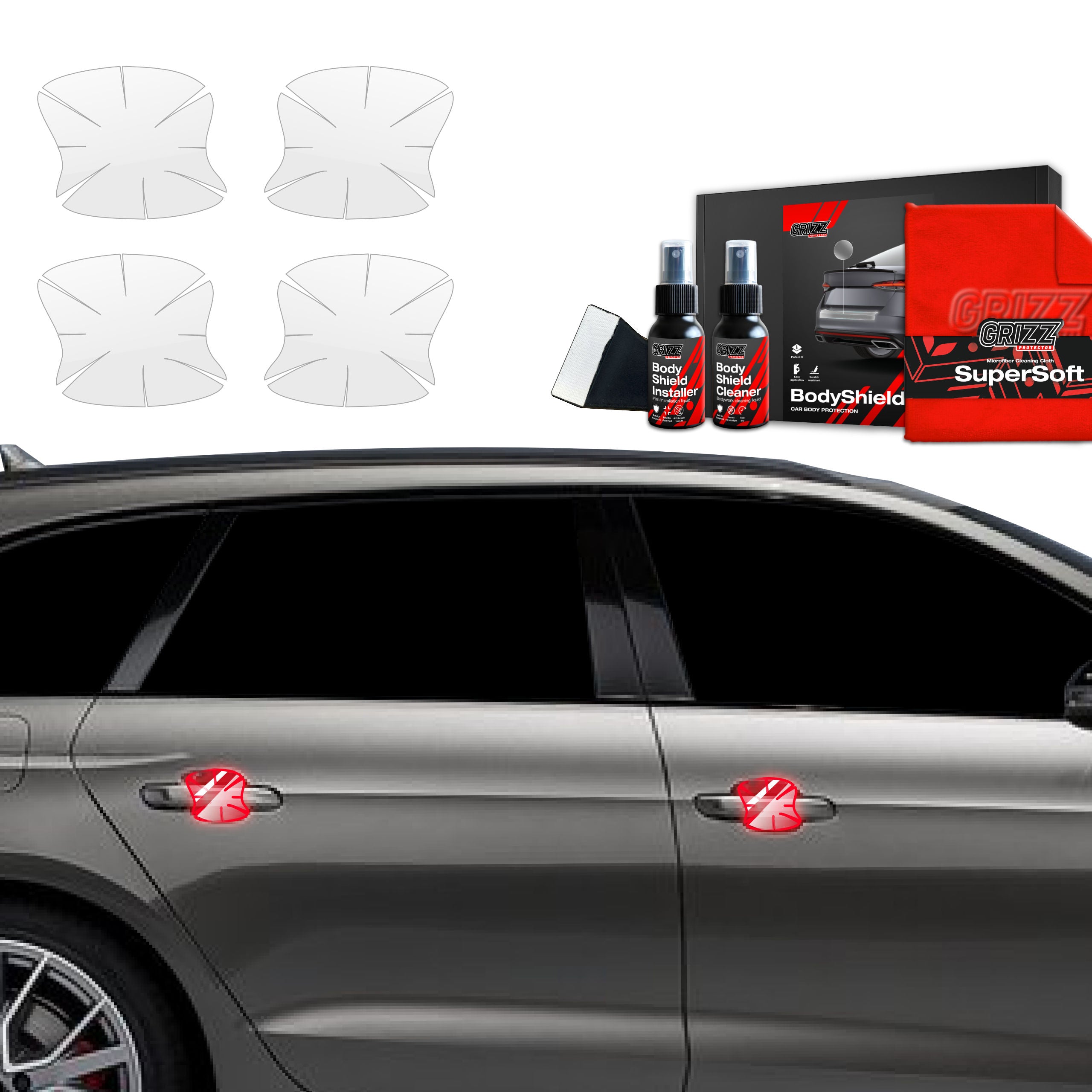 4in1 Schutzfolie Grizz Protector für Türgriffmulden - Audi A4 Avant (2019-2024)