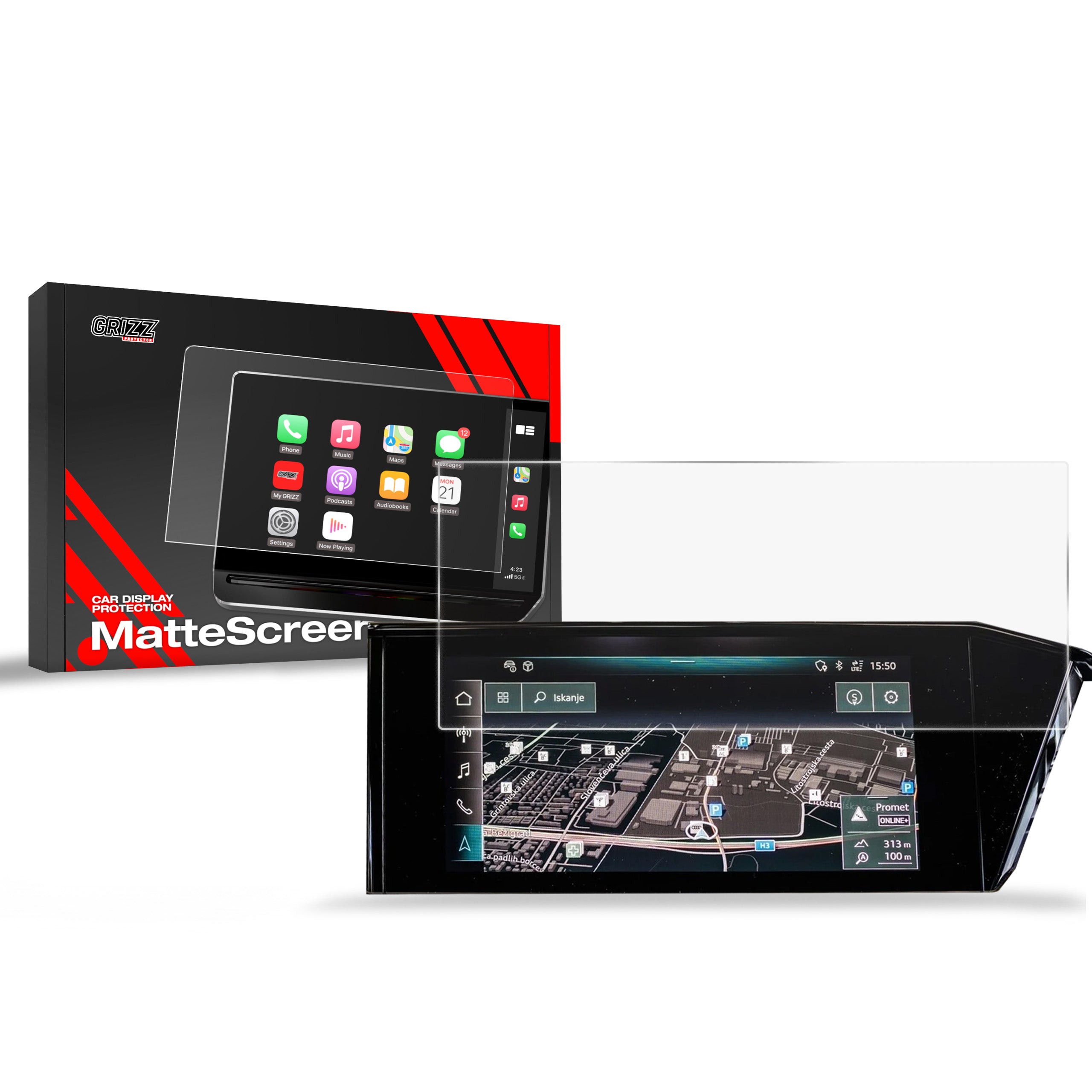 Matte Autodisplayfolie für Audi Q4 e-tron (2021-2026), Grizz Protector