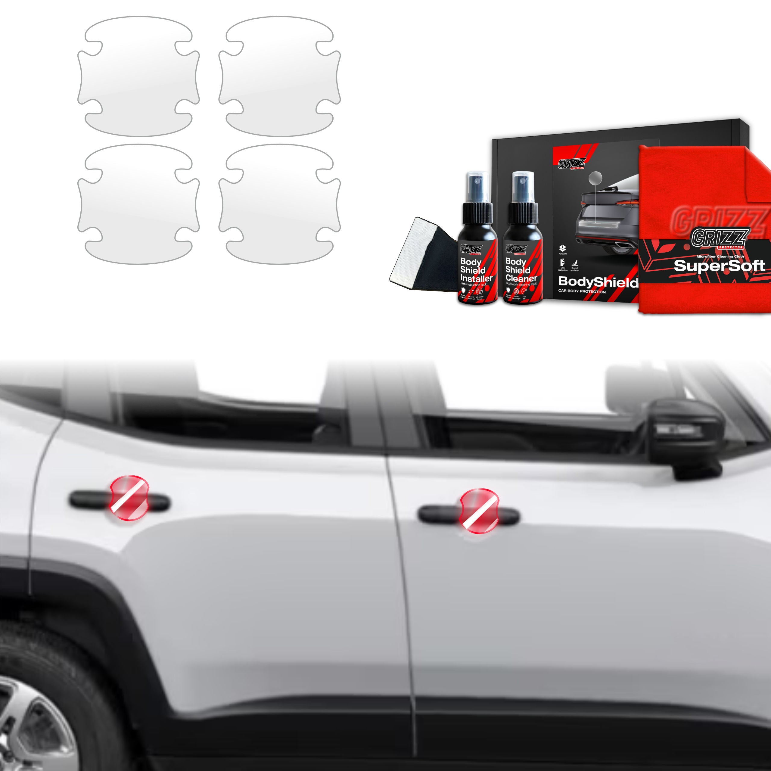 4in1 Schutzfolie Grizz Protector für Türgriffmulden - Jeep Renegade (2022- 2025)