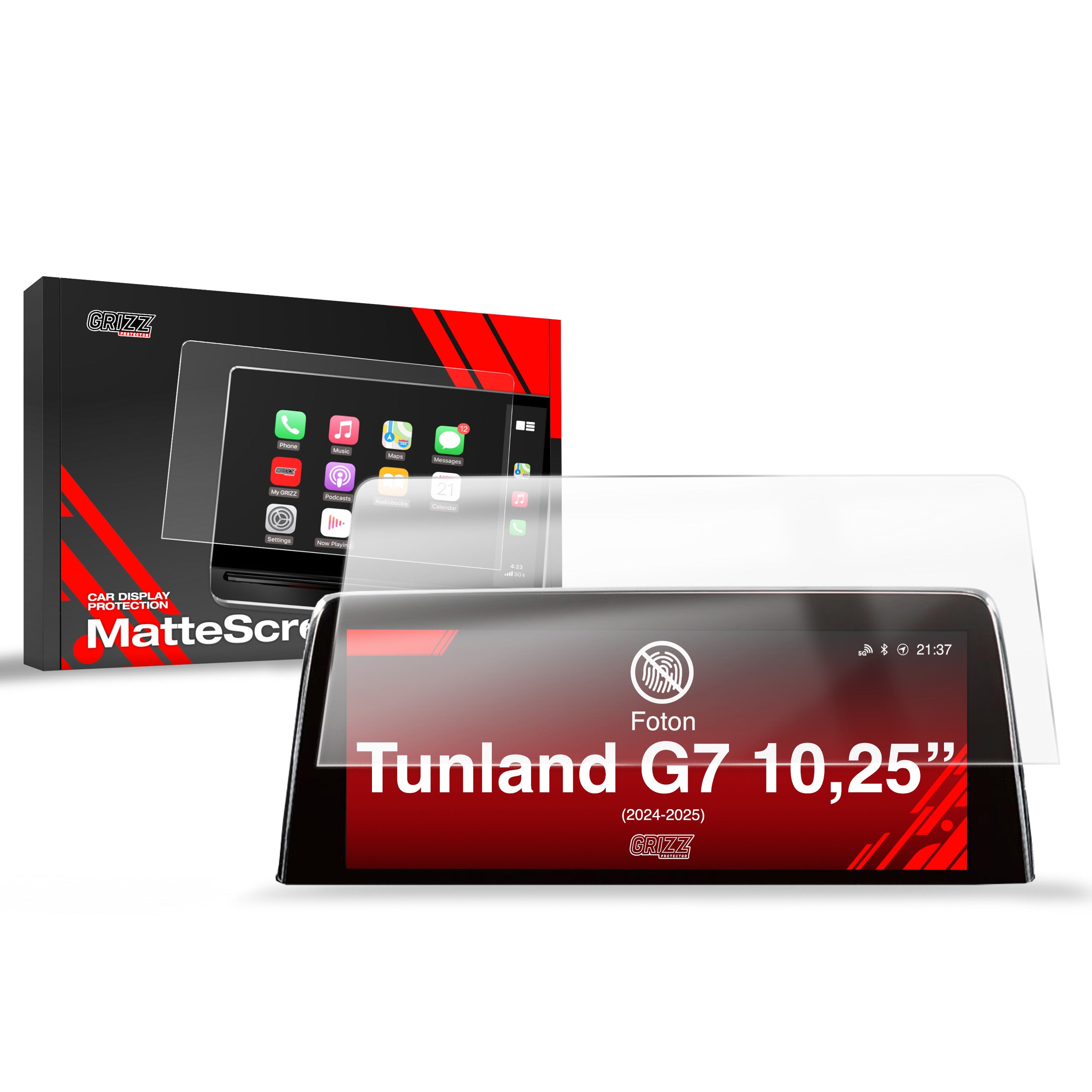 Matte Autodisplayfolie für Foton Tunland G7 10,25" (2024-2026), Grizz Protector
