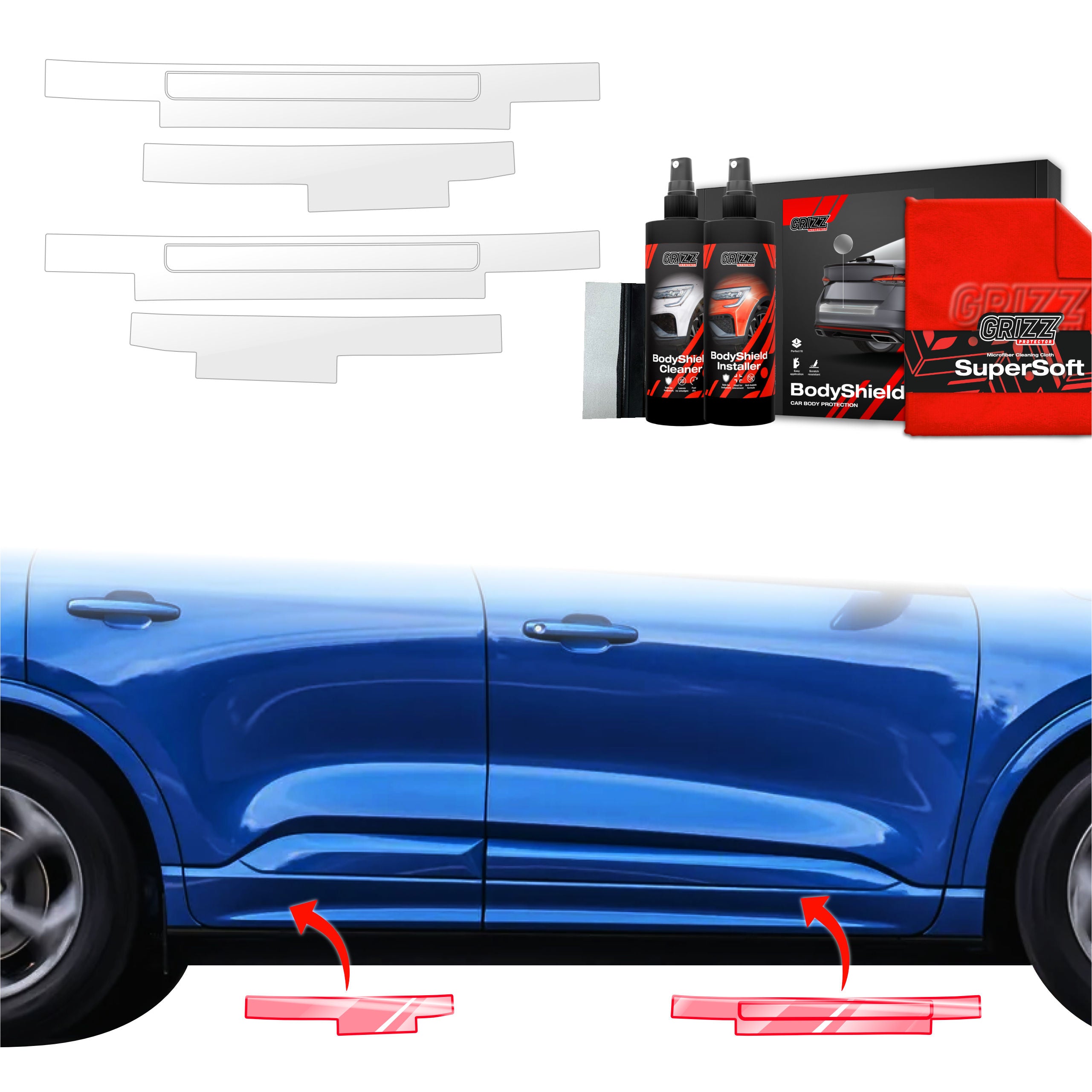 4in1 Schutzfolie Grizz Protector für Schweller - Ford Kuga Active X Facelift (2024-2026)