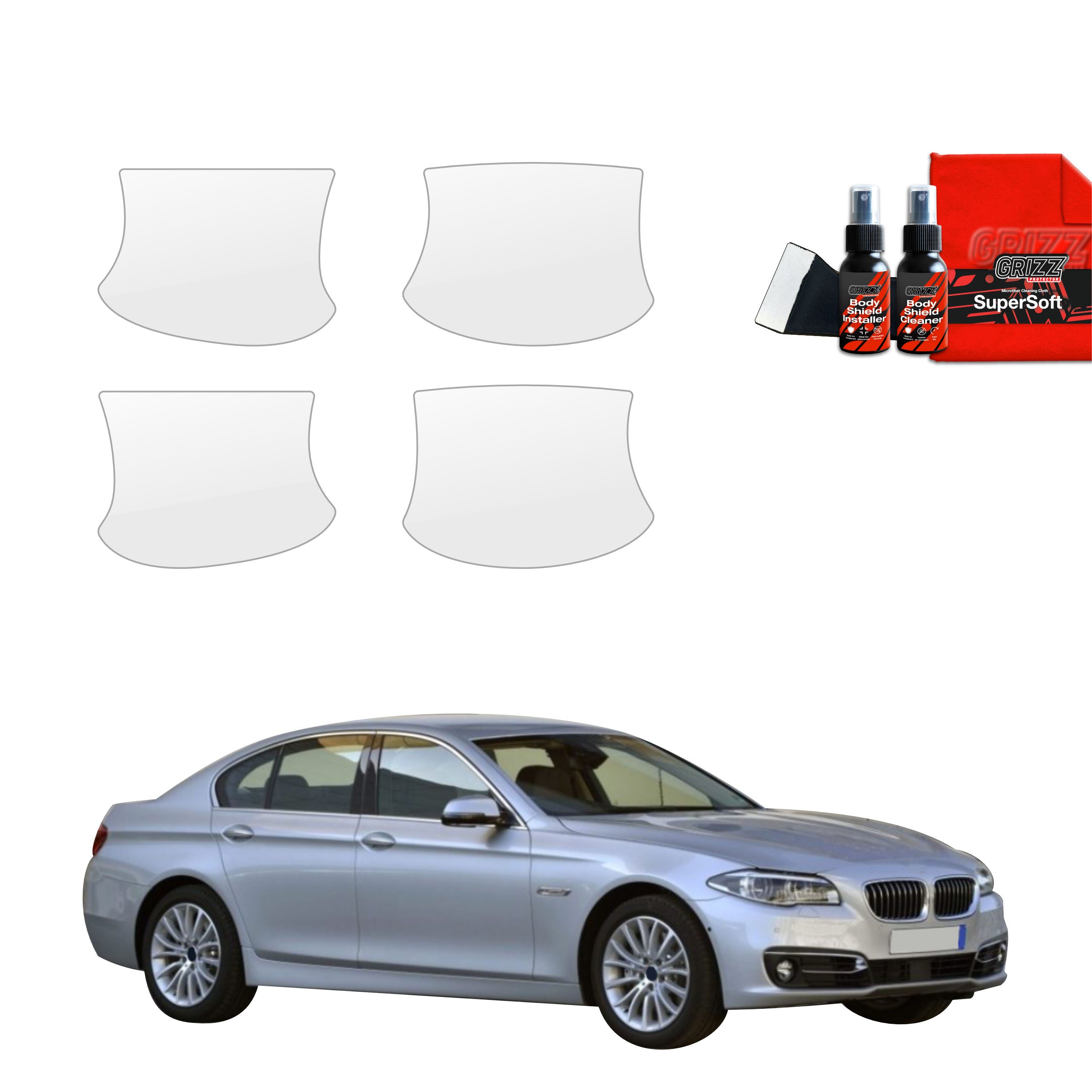 4in1 Schutzfolie Grizz Protector für Türgriffmulden - BMW 5 F10 Sedan LCI (2012-2017)