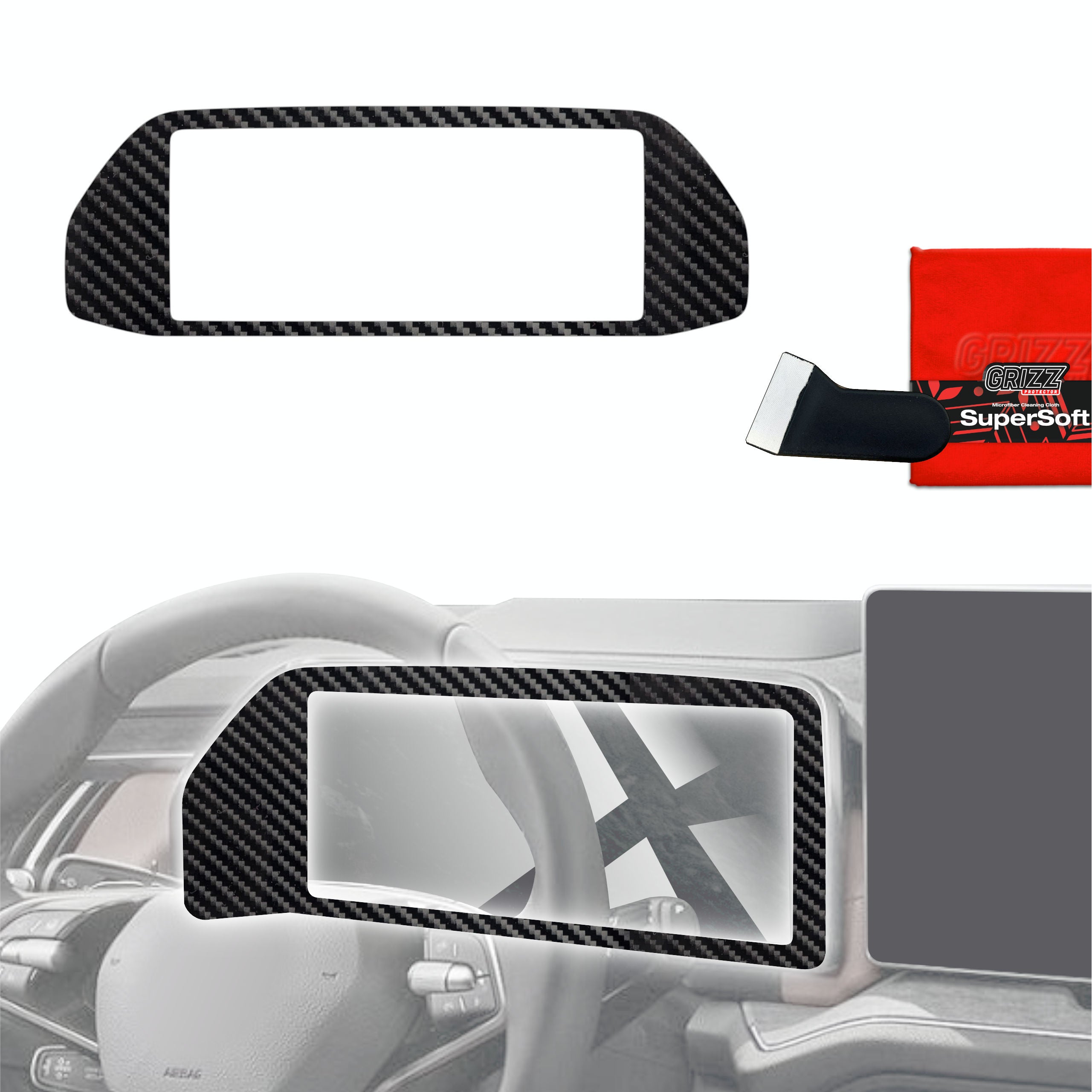 Schutzfolien Grizz Protector für Armaturenbrett - Skoda Kodiaq 2 (2024-2026) Carbon Optik Glanz