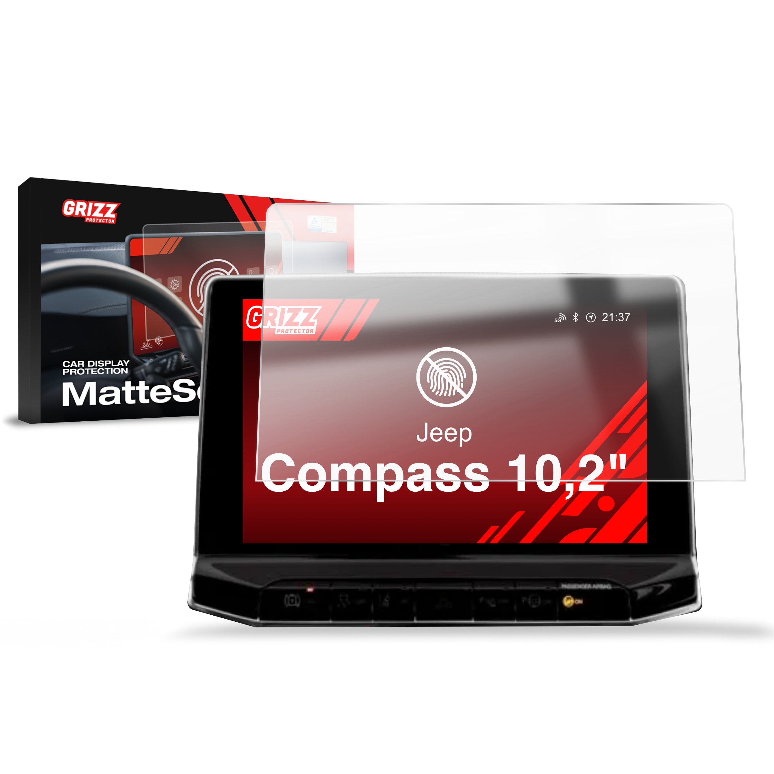 Matte Autodisplayfolie für Jeep Compass 10,2" (2020-2024), Grizz Protector