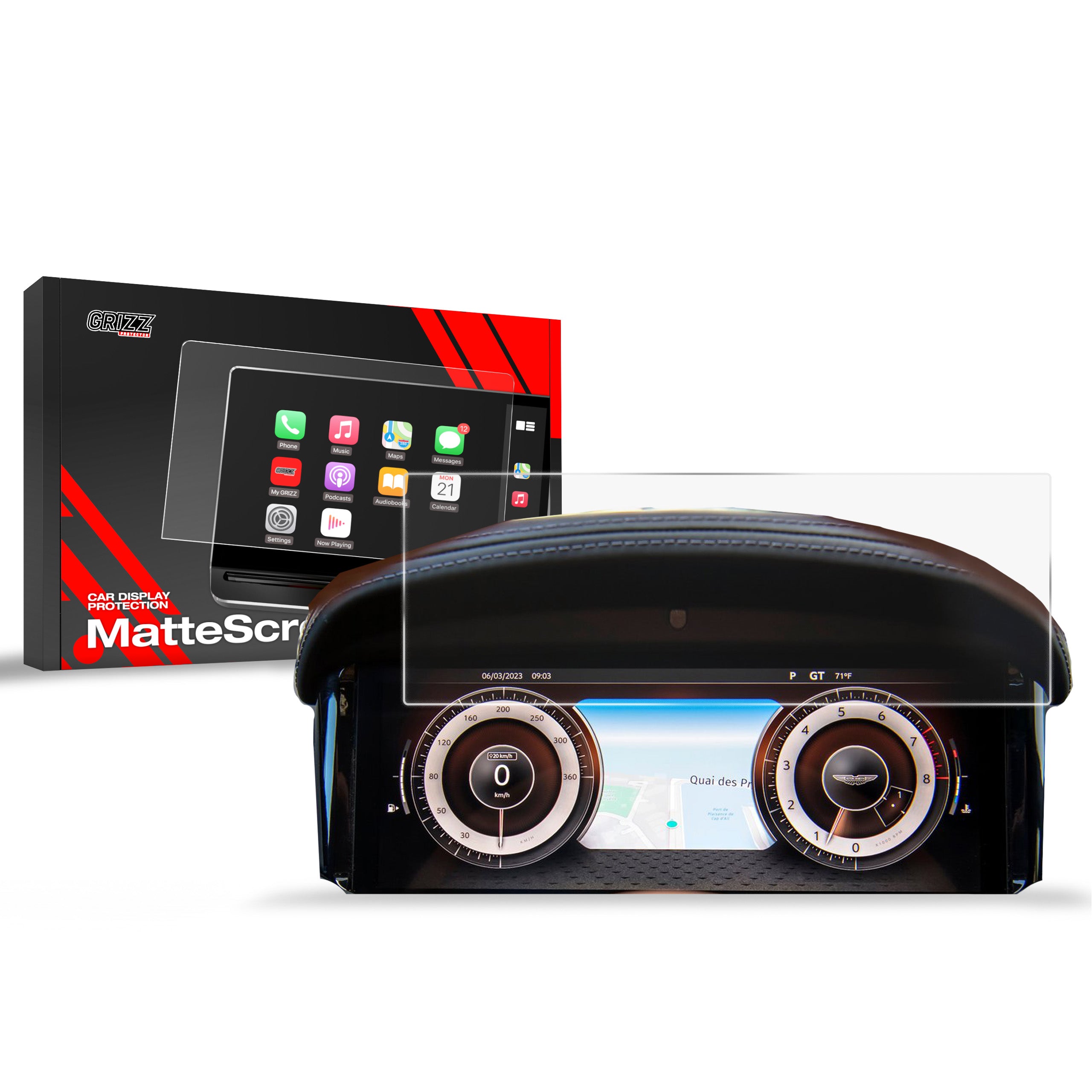 Matte Autodisplayfolie für Aston Martin DB12 (2024-2026), Grizz Protector