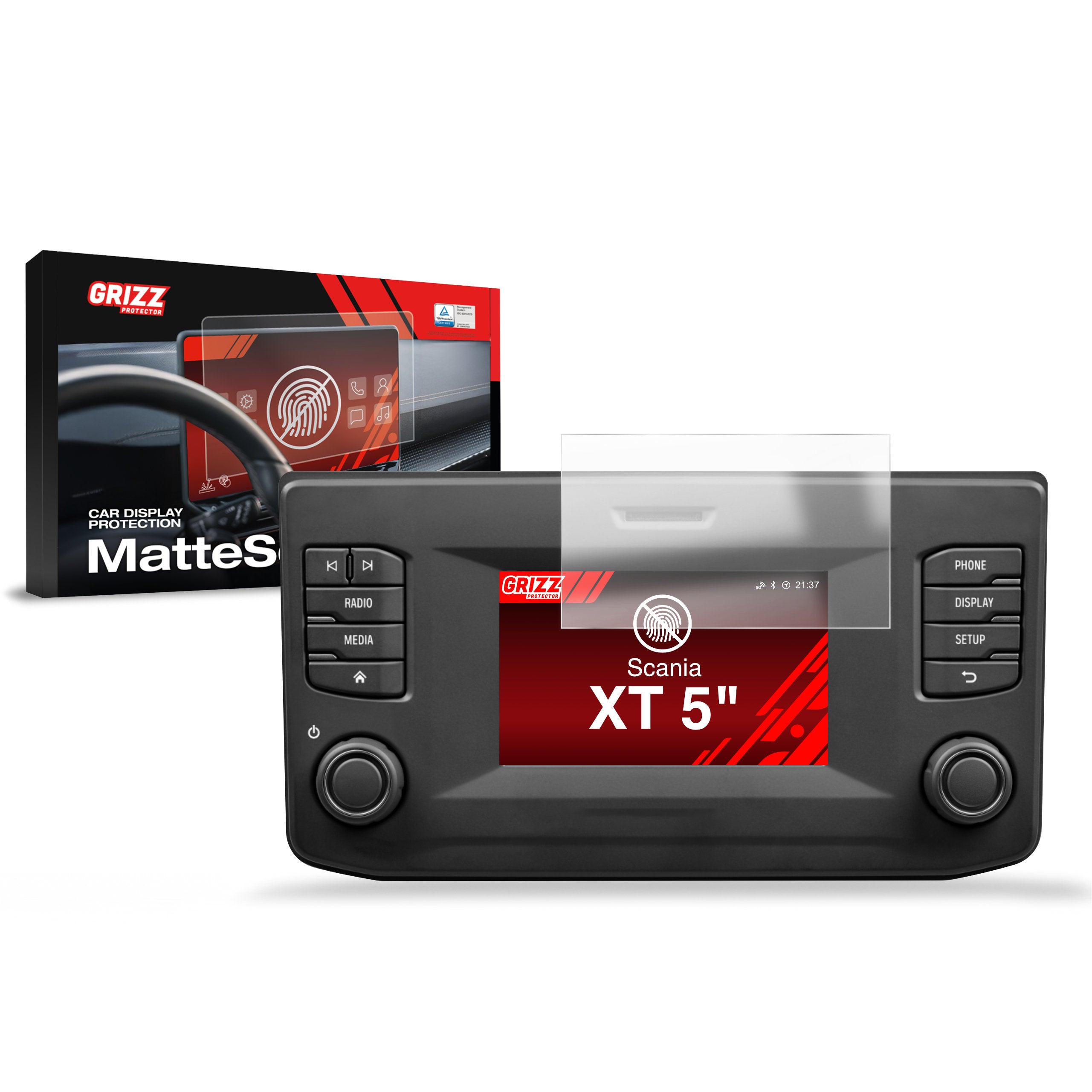 Matte Autodisplayfolie für Scania XT 5", Grizz Protector