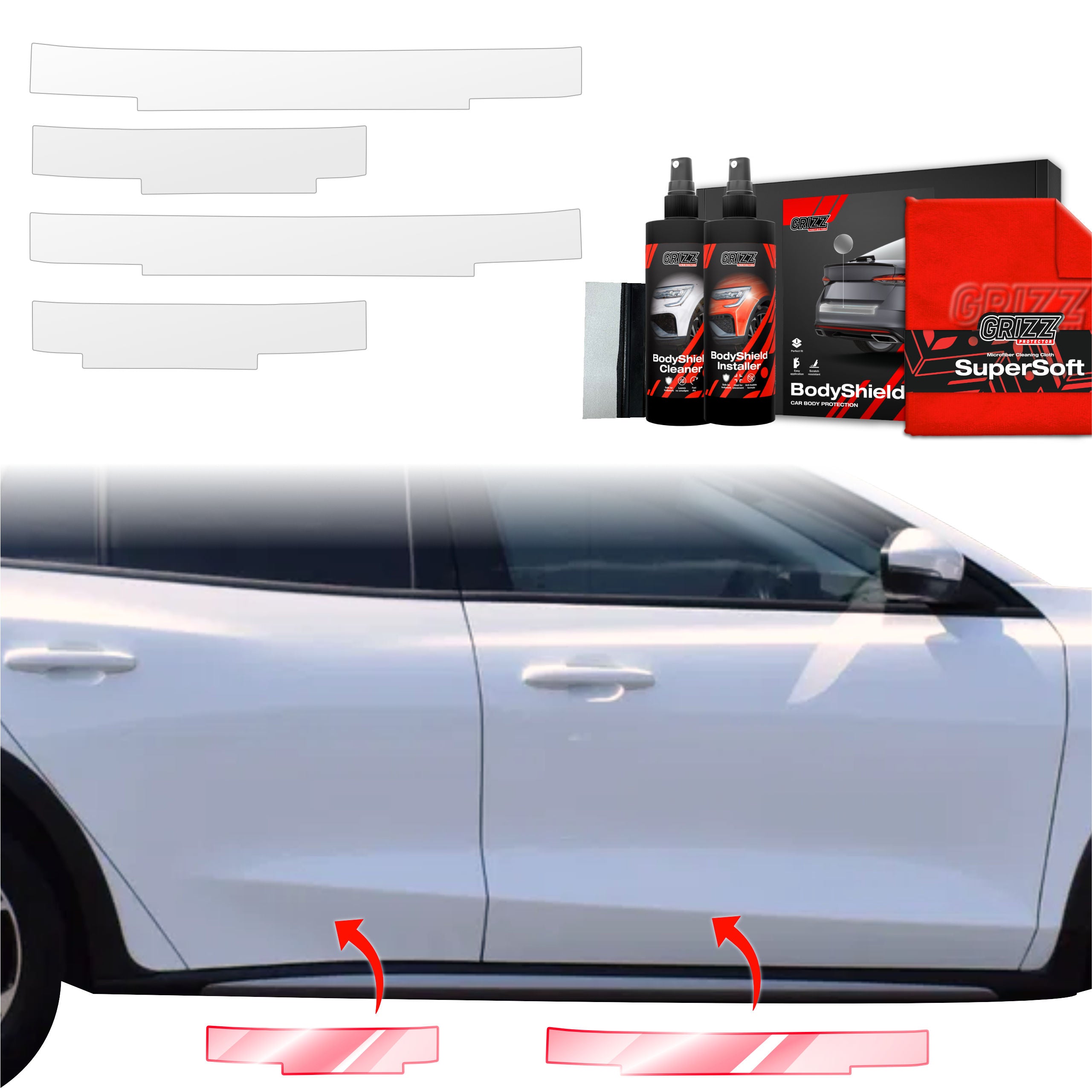 4in1 Schutzfolie Grizz Protector für Schweller - Ford Focus Active X Kombi Facelift (2021-2025)