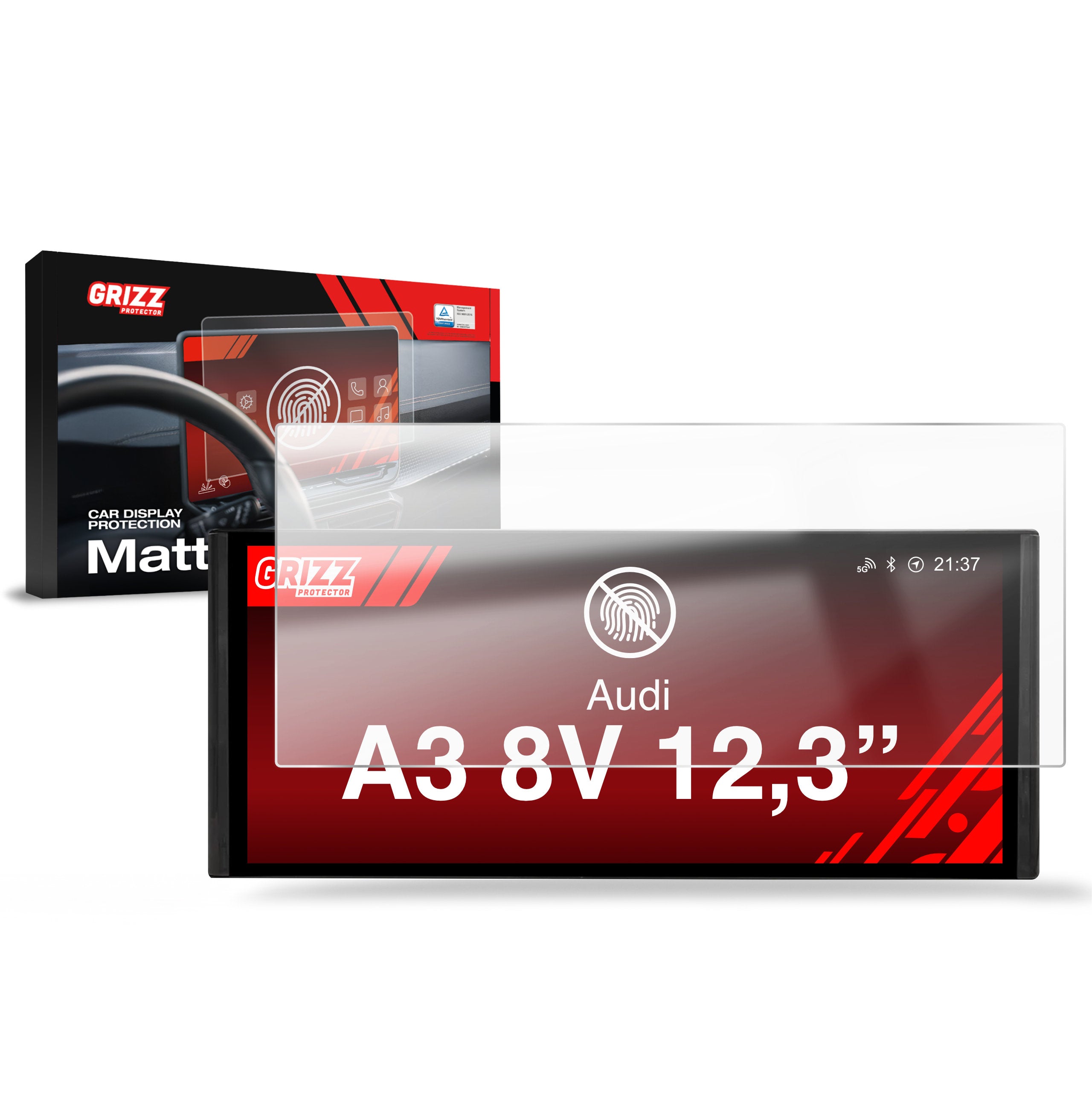 Matte Autodisplayfolie für Audi A3 8V 8" (2012-2019), Grizz Protector
