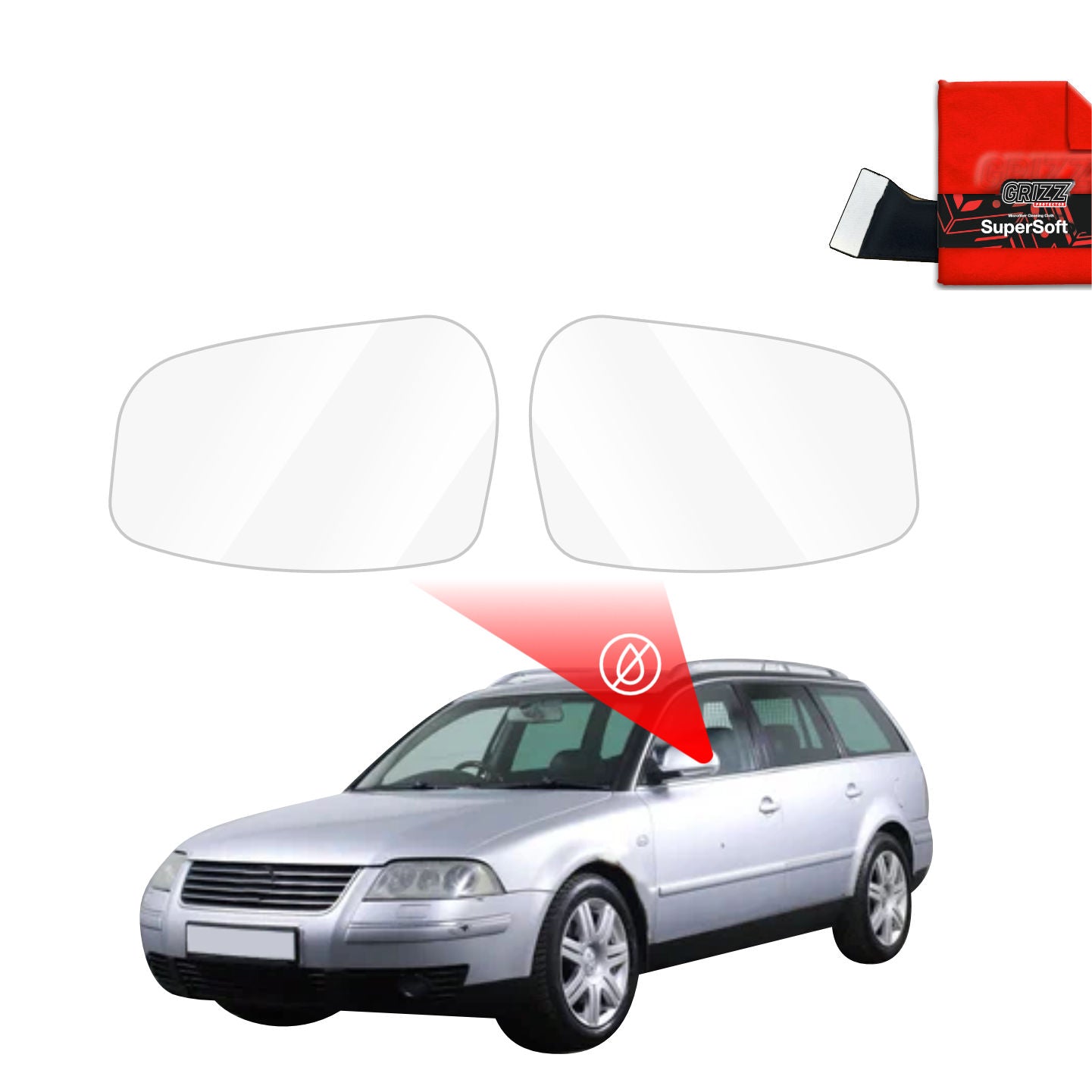 Regenschutzfolie Grizz Protector für Außenspiegel - Volkswagen Passat B5 Variant Facelifting (2000-2006)