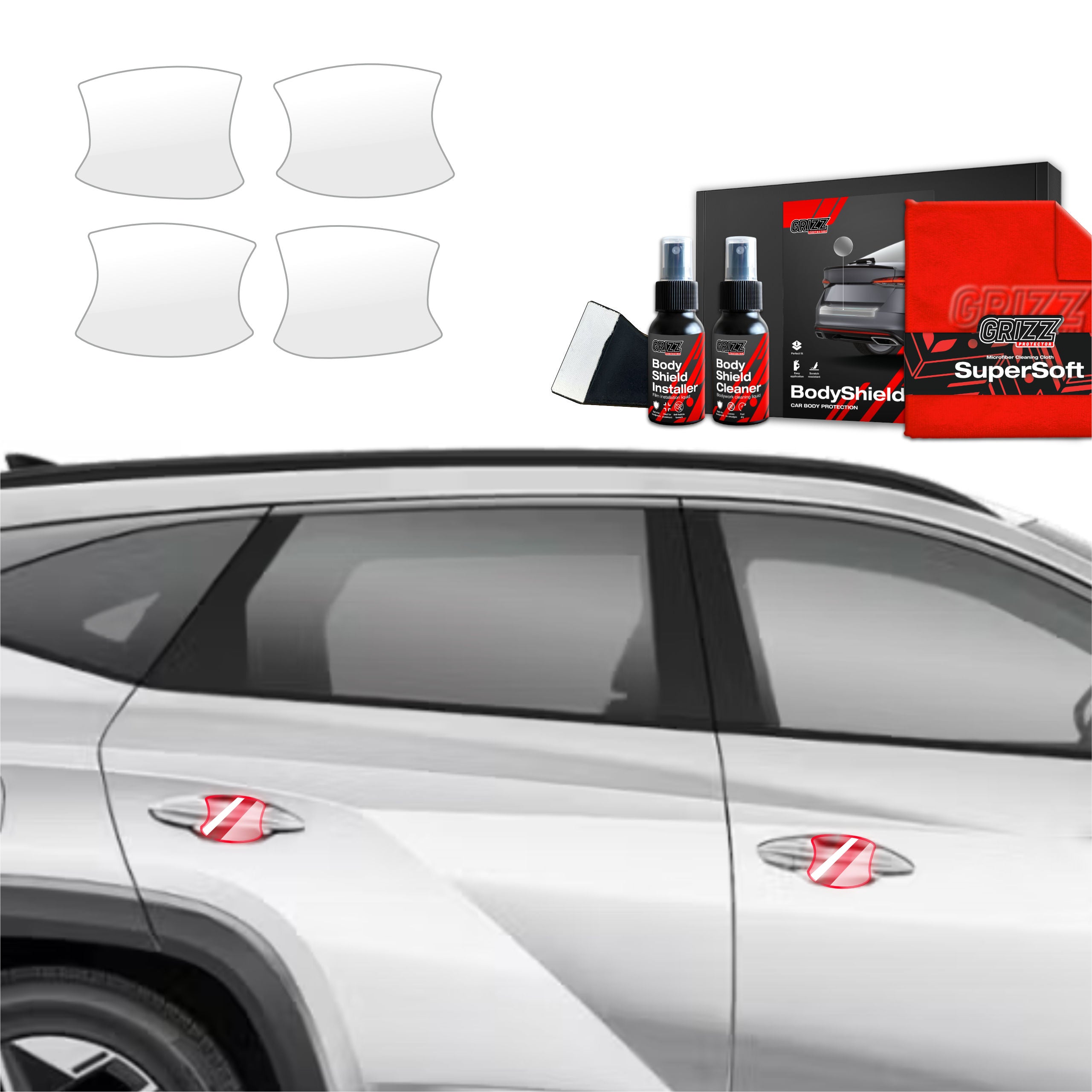 4in1 Schutzfolie Grizz Protector für Türgriffmulden - Hyundai Tucson Facelift (2024-2026)