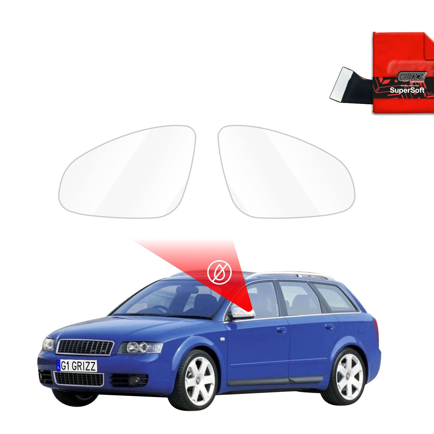 Regenschutzfolie Grizz Protector für Außenspiegel - Audi A4 B6 Avant (2000-2006)