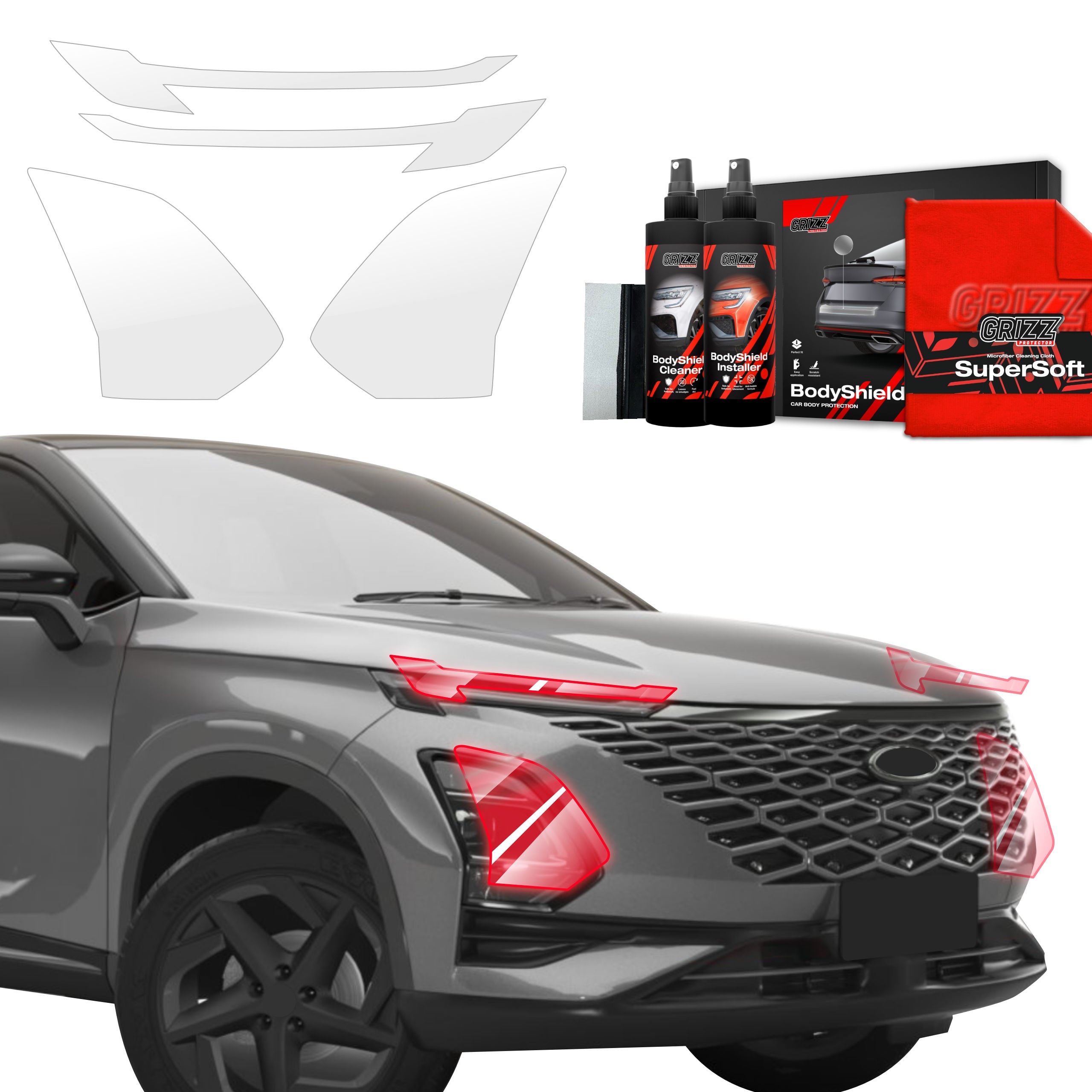 4in1 Schutzfolie Grizz Protector für Scheinwerfer - OMODA 5 Facelift (2024-2026)