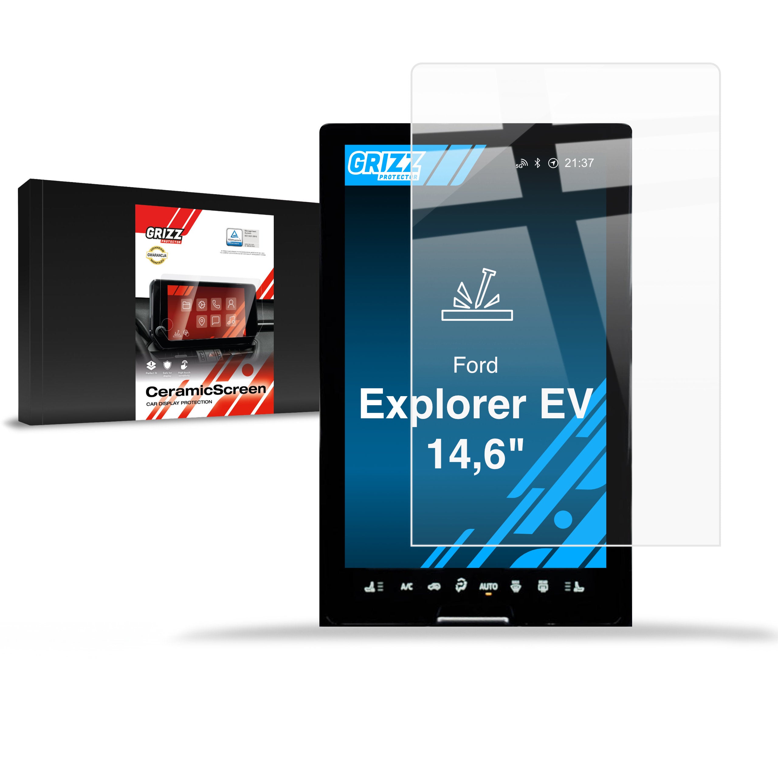Keramische Autodisplayfolie für Ford Explorer EV 14,6" (2024-2026), Grizz Protector